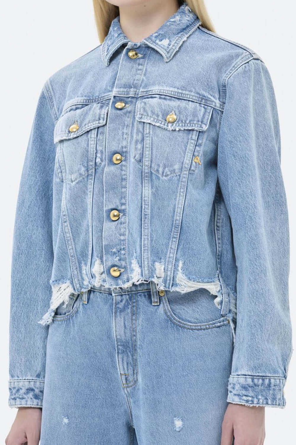 CYCLE Giubbotto Crop Hailey in denim