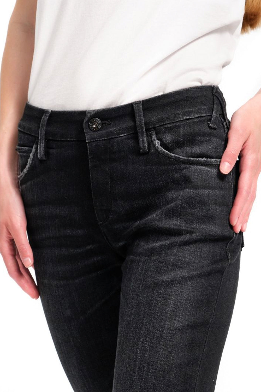Jeans CYCLE Brigitte: Taglio Skinny in Denim Nero Vintage