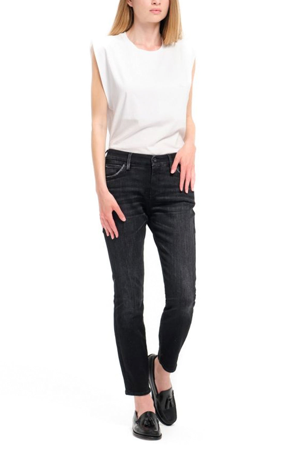 Jeans CYCLE Brigitte: Taglio Skinny in Denim Nero Vintage