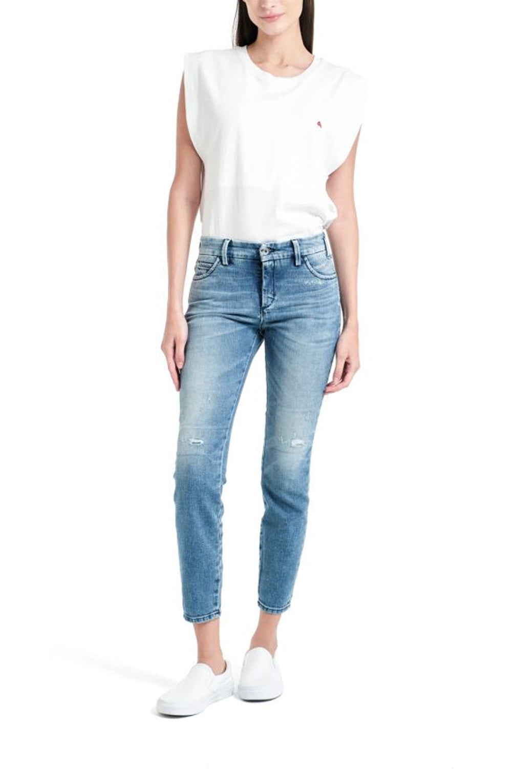 CYCLE Jeans Brigitte: Skinny Ankle Vintage Riparata - Colore Bianco