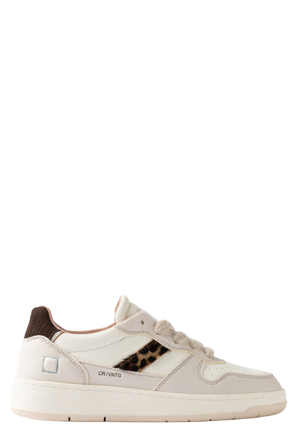D.A.T.E. Sneakers Court 2.0 Vintage in bianco e leopardato