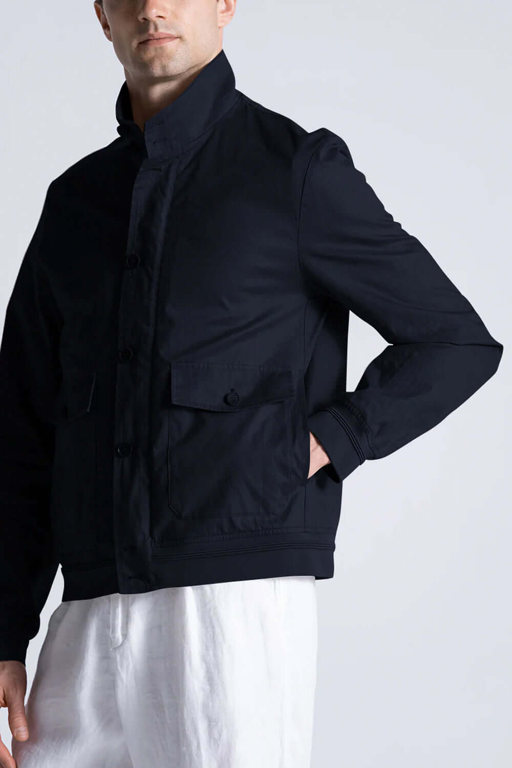 DUNO Bomber in tessuto waterproof di lino