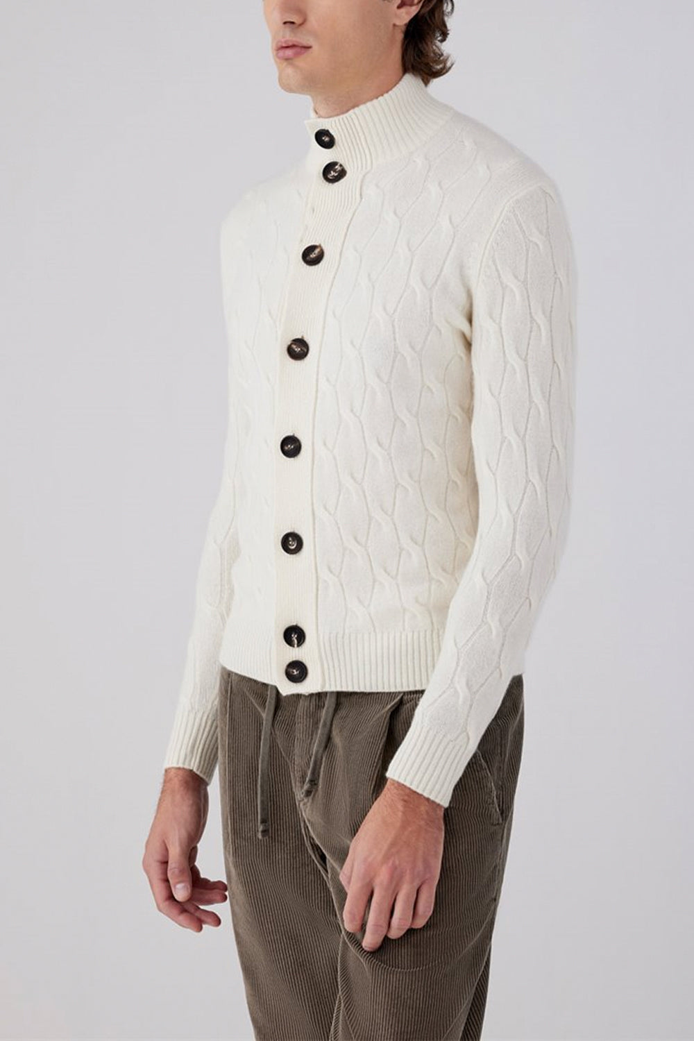 FILIPPO DE LAURENTIIS Cardigan in lana e cashmere a trecce Uncategorized FILIPPO DE LAURENTIIS