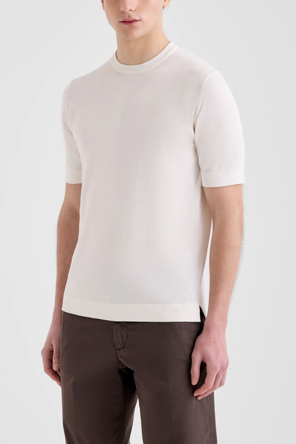 FILIPPO DE LAURENTIIS Tshirt in cotone punto riso