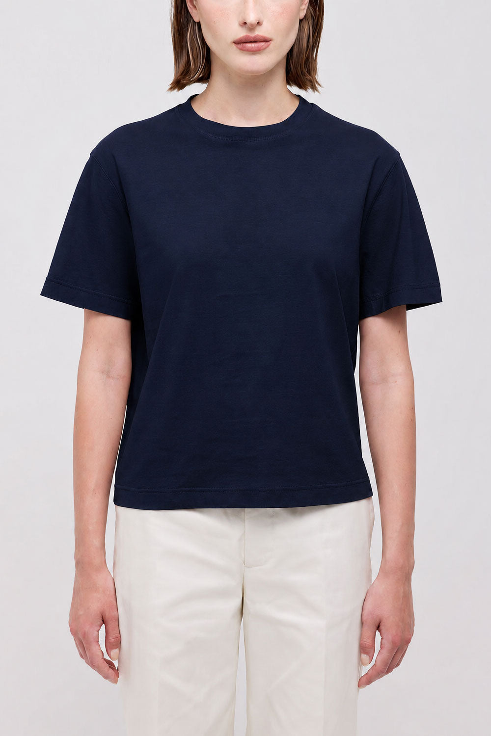 FILIPPO DE LAURENTIIS Tshirt Boxy in cotone crepe