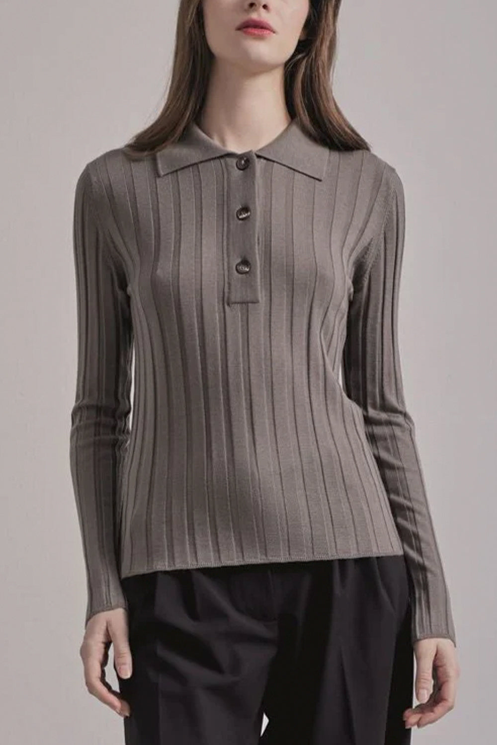 FILIPPO DE LAURENTIIS Maglia polo in lana a coste