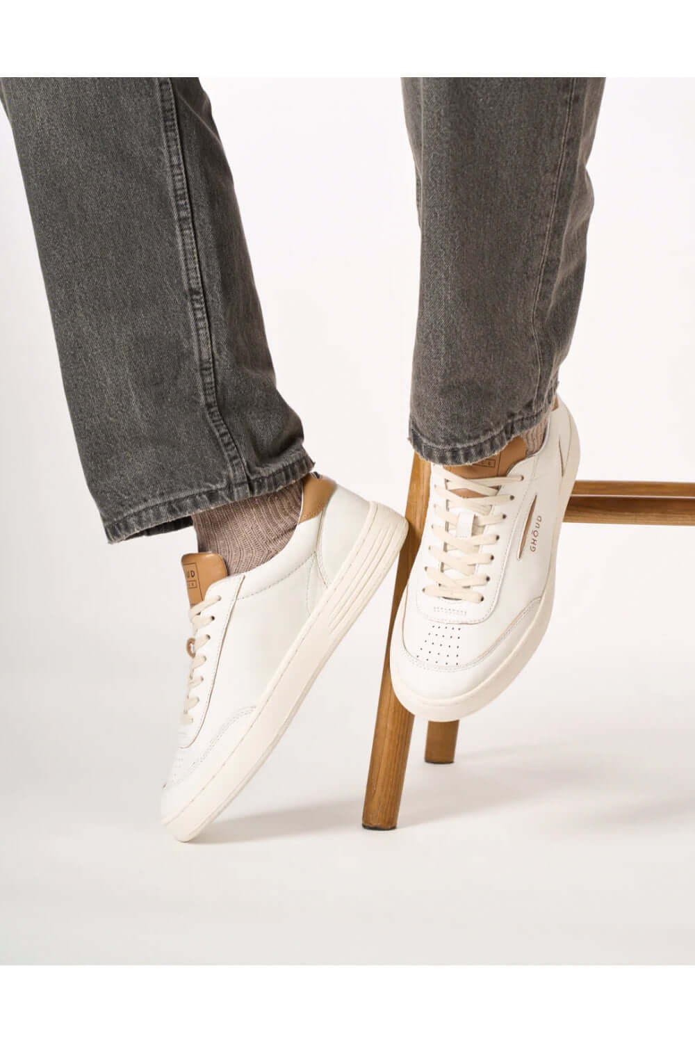 GHOUD Scarpe Lido Starter Avorio Marrone Uncategorized GHOUD
