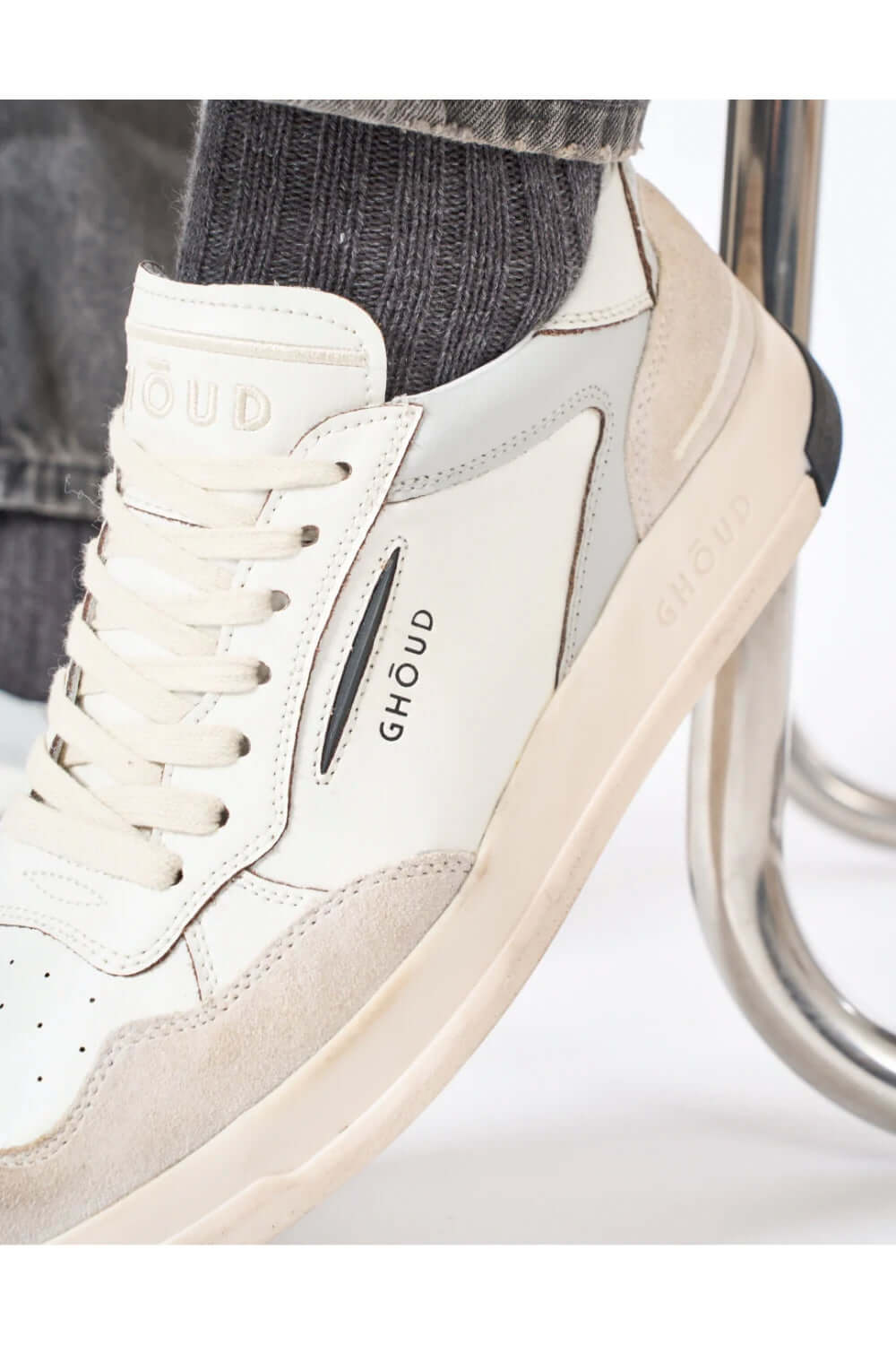 GHOUD Scarpe Tweener Low Boomerang Bianco Grigio