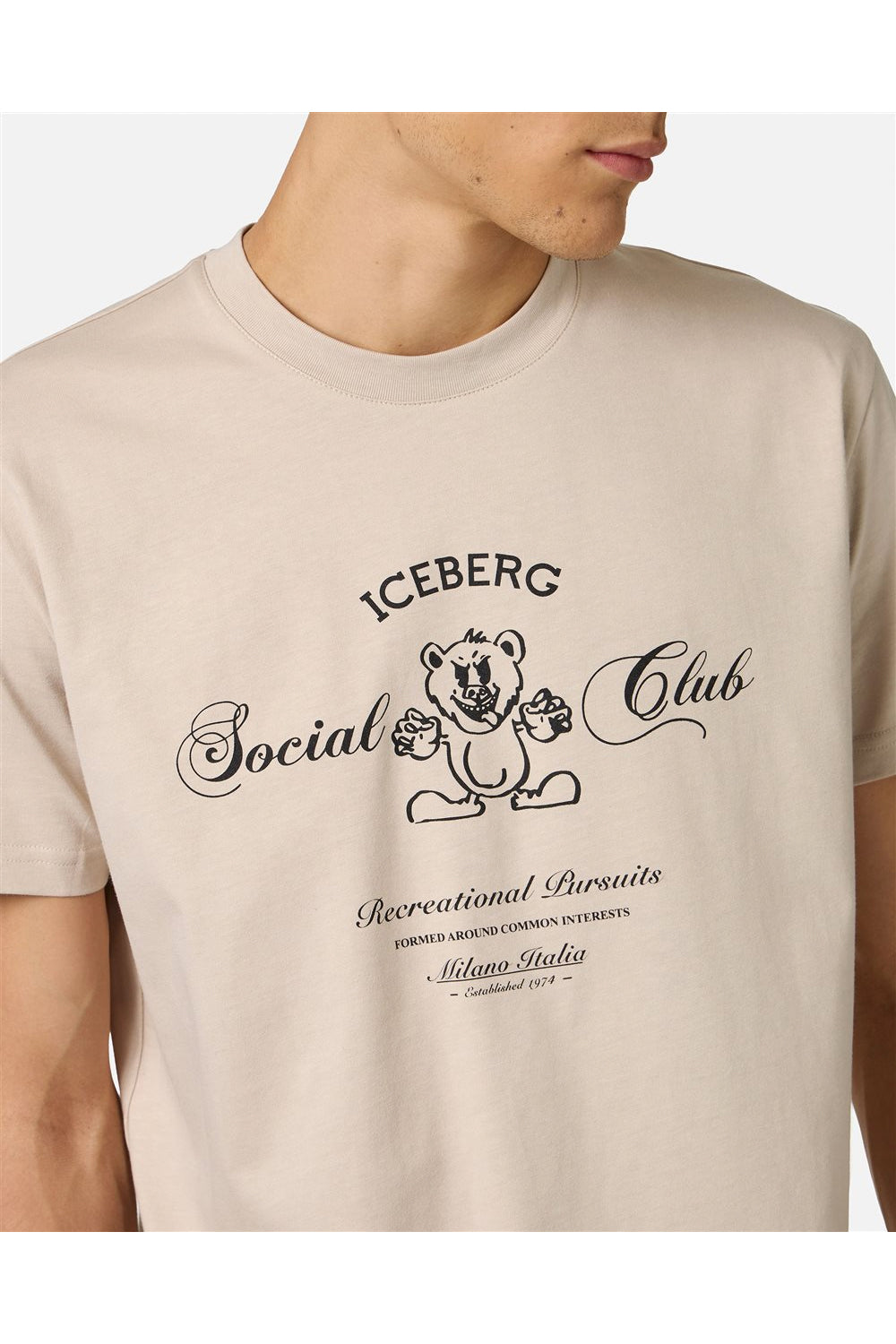 ICEBERG Tshirt in jersey regular fit con stampa ICEBERG Social Club