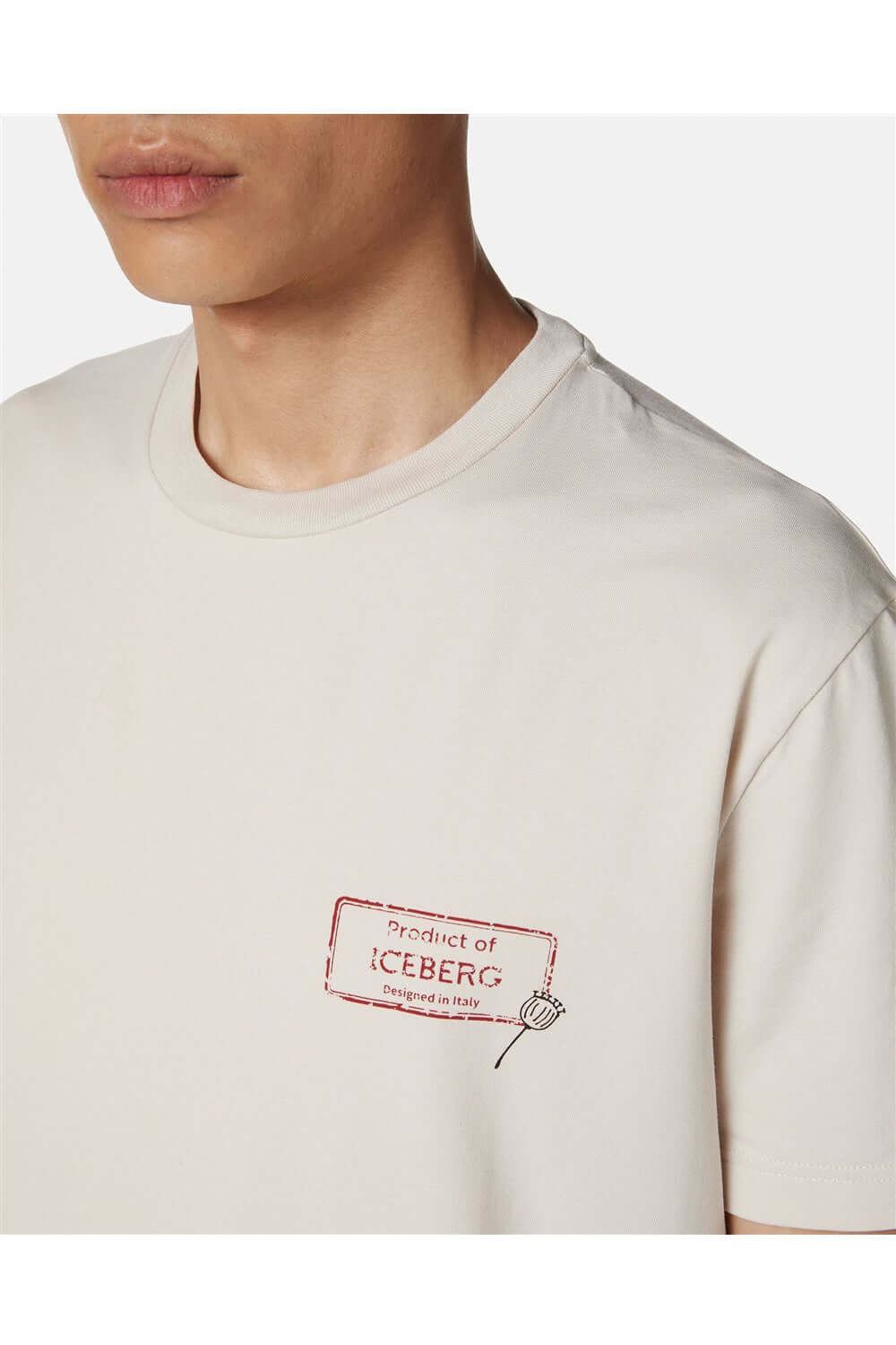 ICEBERG T-shirt slim fit in cotone stretch con stampa Poppy Uncategorized ICEBERG