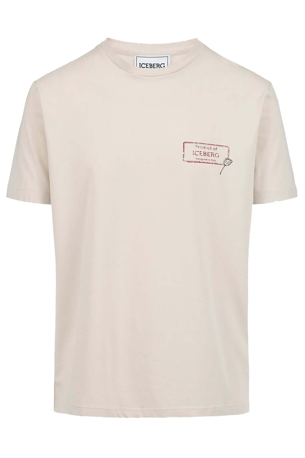 ICEBERG T-shirt slim fit in cotone stretch con stampa Poppy