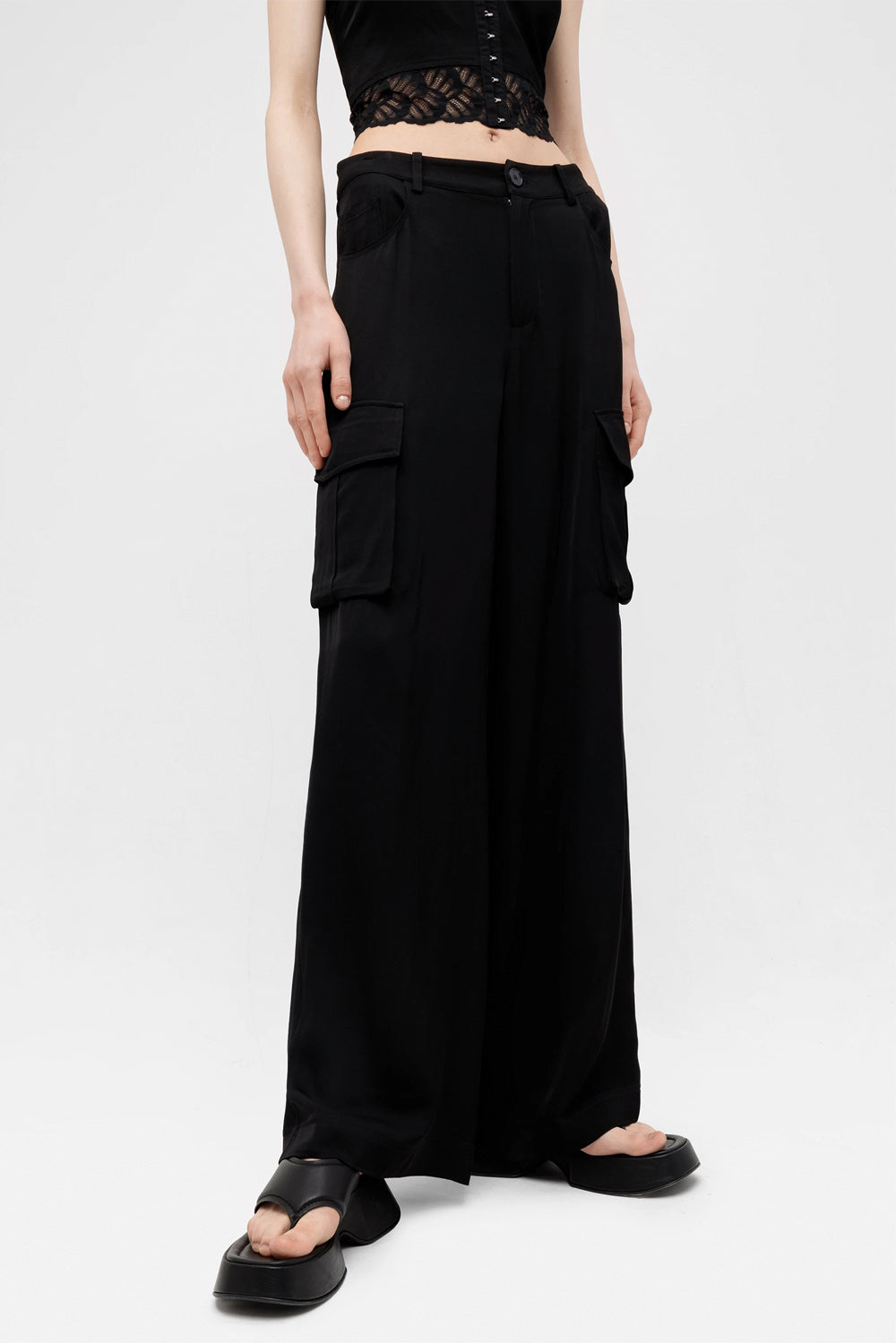 ISABELLE BLANCHE Pantalone cargo in viscosa ISABELLE BLANCHE