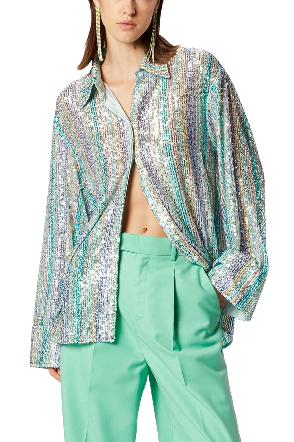 ISABELLE BLANCHE Camicia in pailettes multicolor ISABELLE BLANCHE