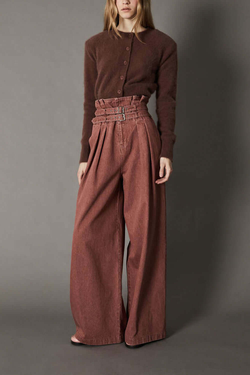 ISABELLE BLANCHE Cardigan in lana e volpe con spalline Uncategorized ISABELLE BLANCHE
