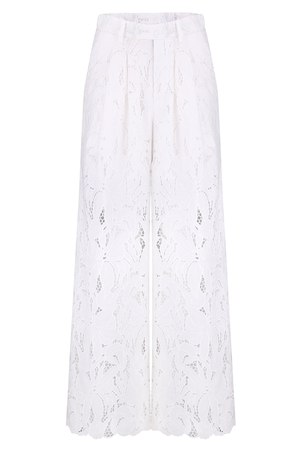 ISABELLE BLANCHE Pantalone in sangallo a fiori