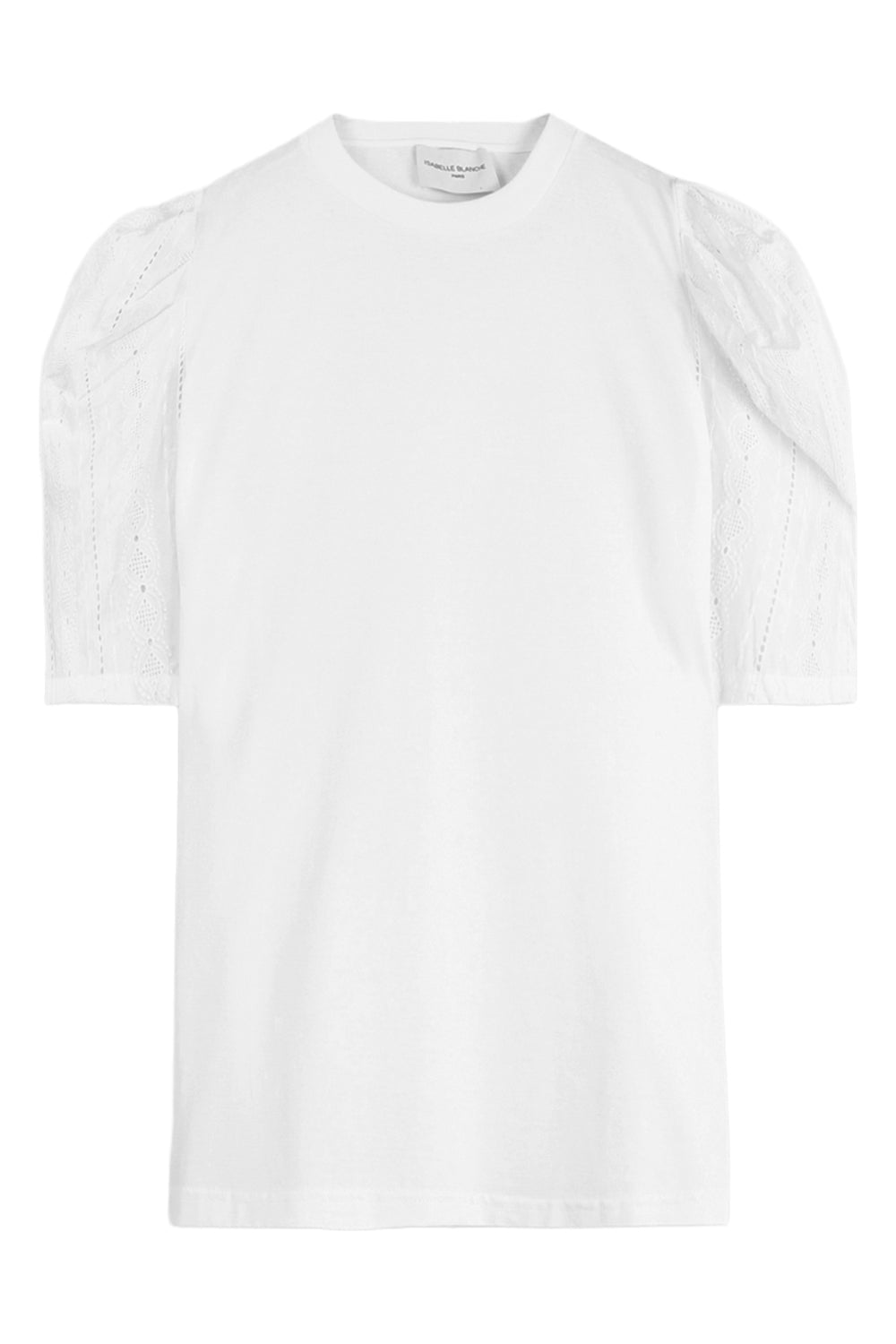 ISABELLE BLANCHE Tshirt maniche con ricamo T029 T018-110-Bianco-S