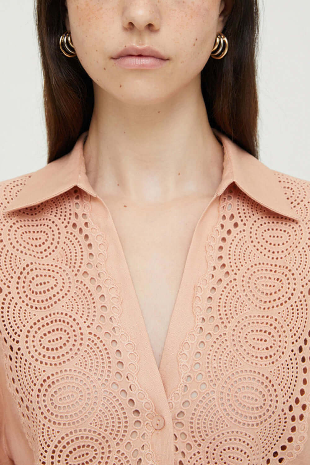 ISABELLE BLANCHE Abito in lino con dettaglio sangallo Uncategorized ISABELLE BLANCHE
