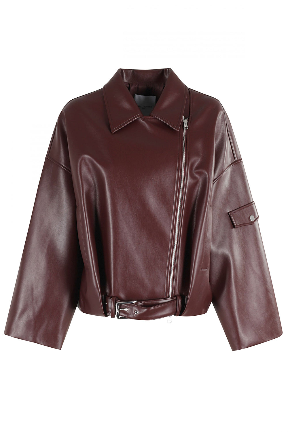 ISABELLE BLANCHE Biker in ecopelle con cintura