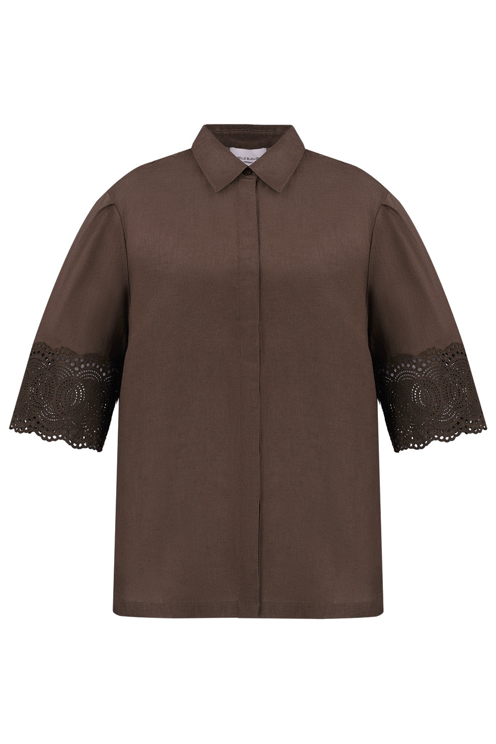 ISABELLE BLANCHE Camicia in lino con manica ricamata