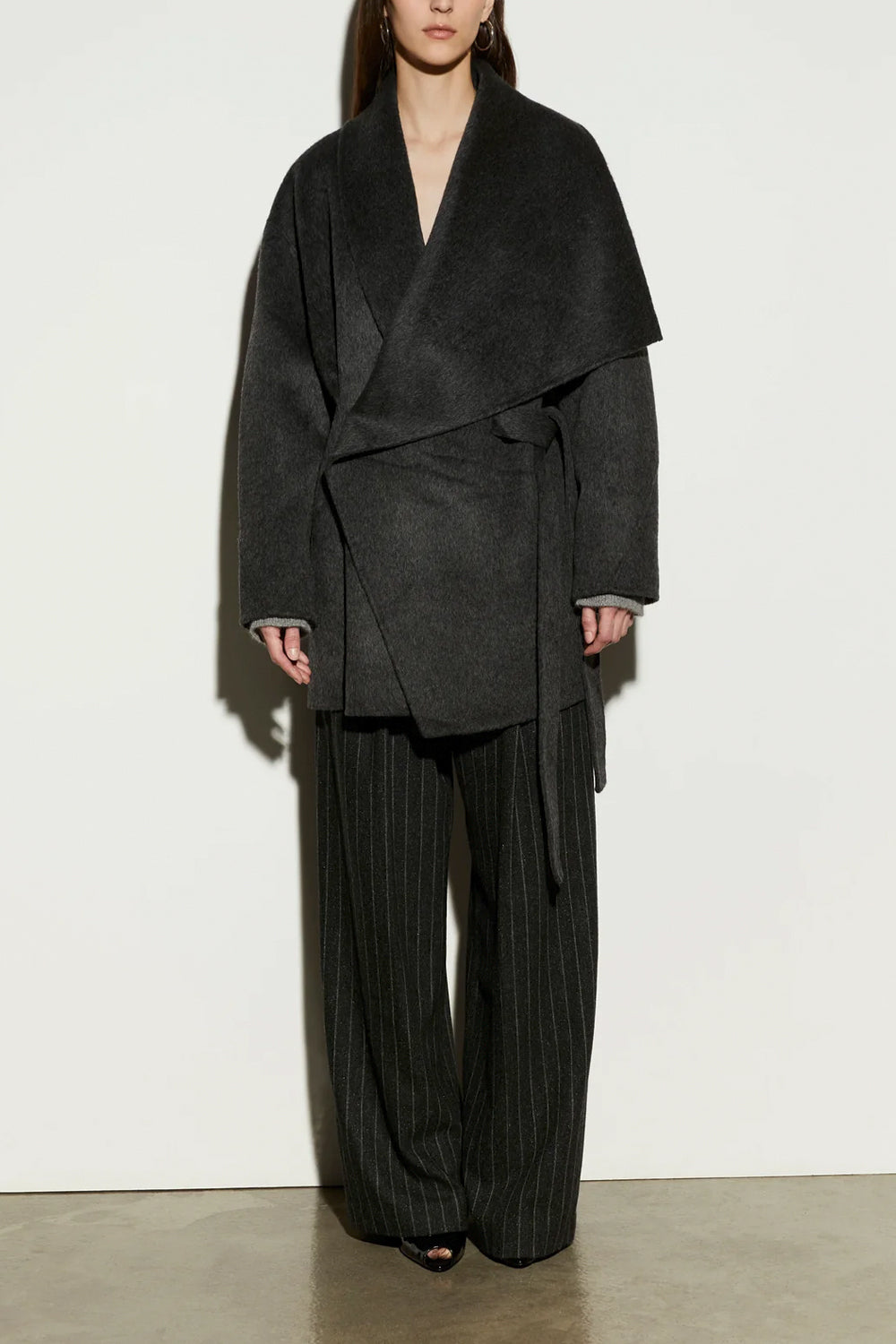 ISABELLE BLANCHE Cappotto in lana double e coulisse in vita