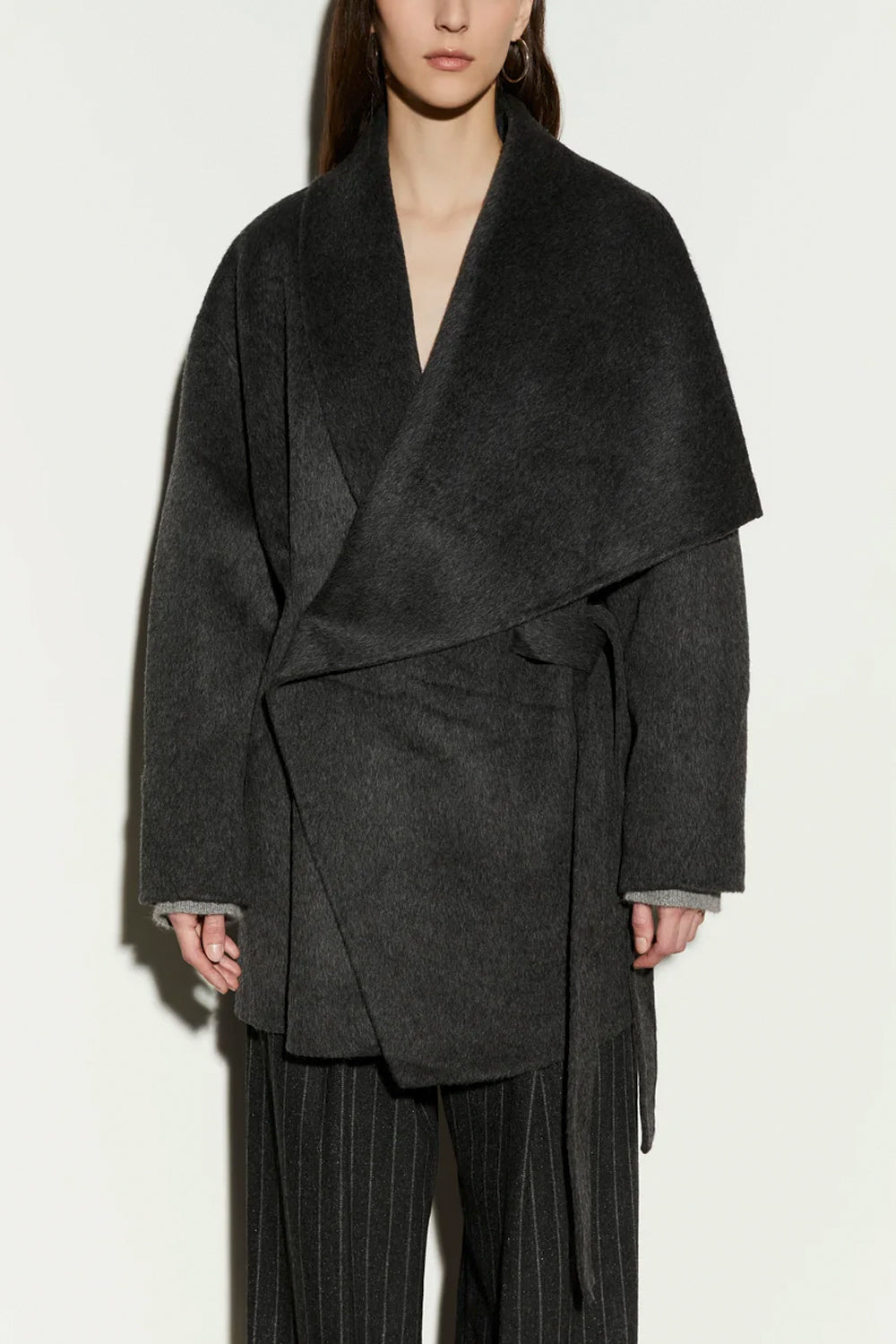 ISABELLE BLANCHE Cappotto in lana double e coulisse in vita
