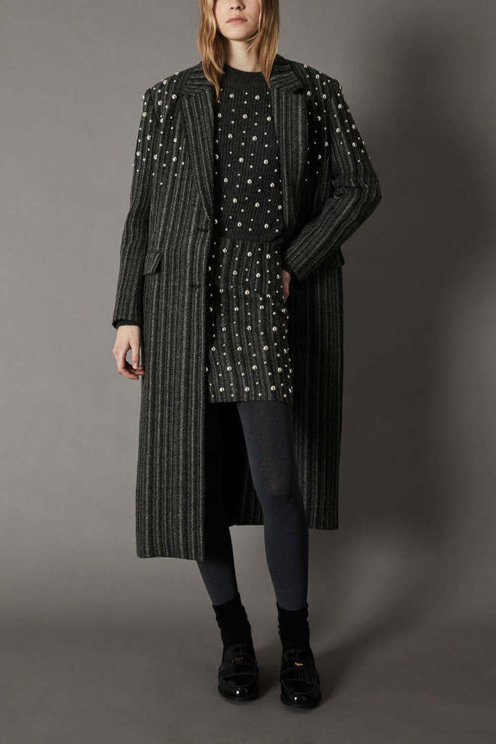 ISABELLE BLANCHE Cappotto misto lana con applicazioni