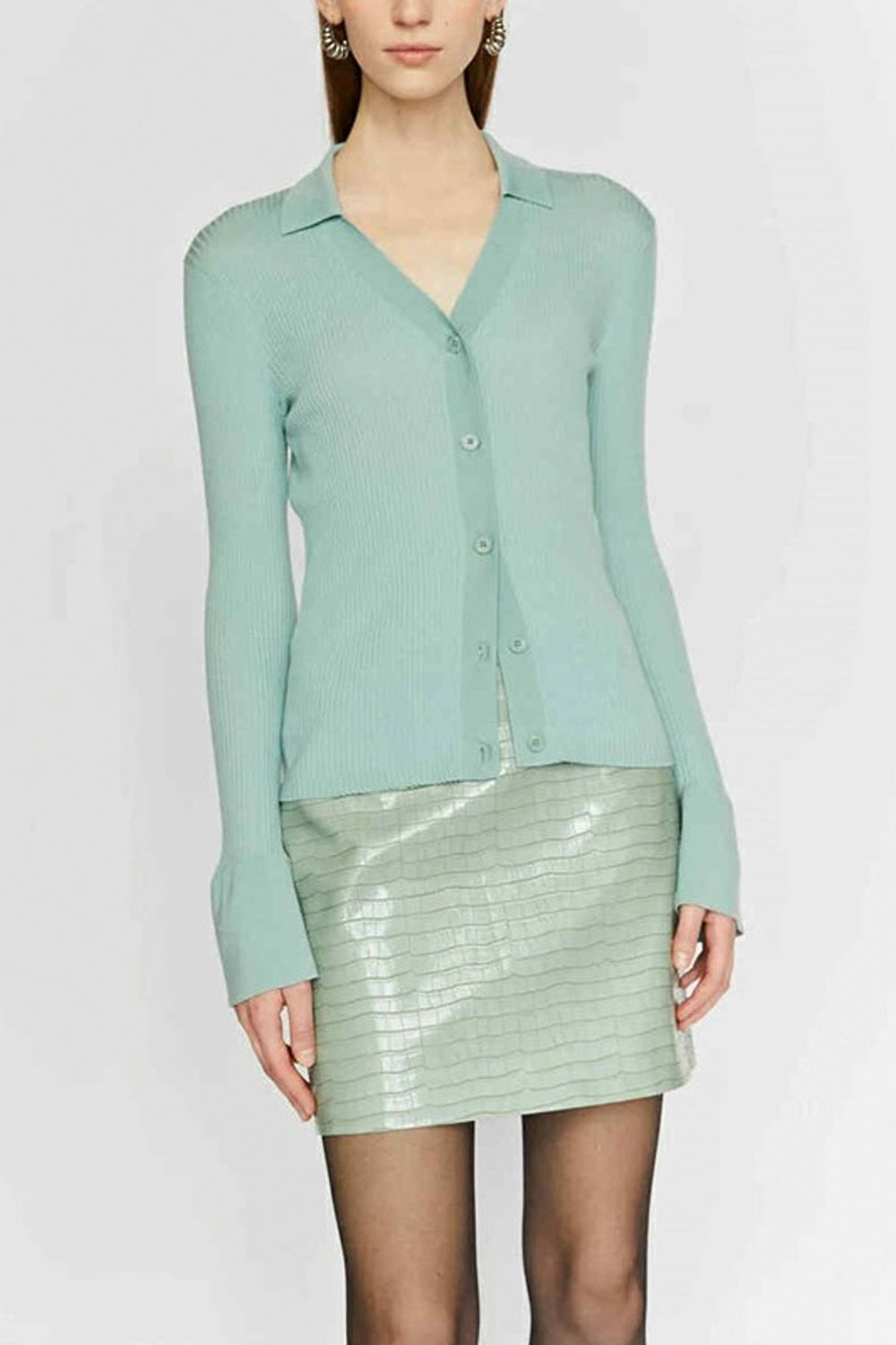 ISABELLE BLANCHE Maglia scollo a v con dettaglio polso