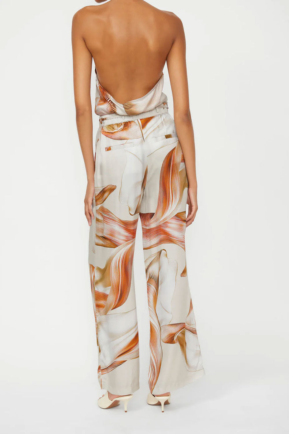 ISABELLE BLANCHE Pantalone in raso stampato