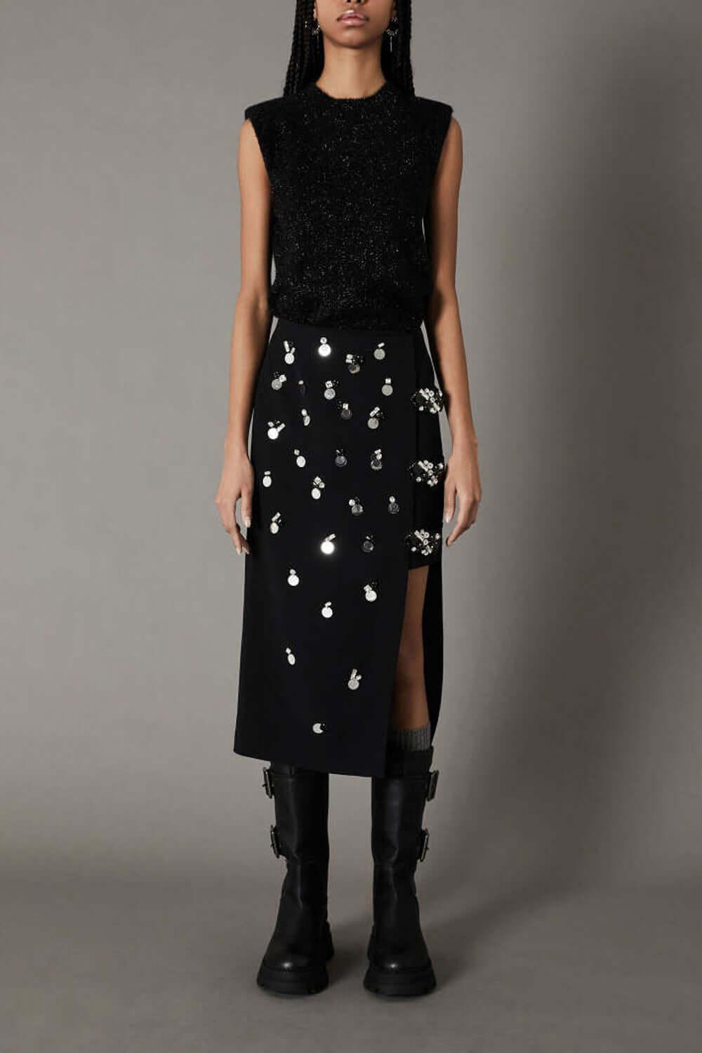 ISABELLE BLANCHE Twin-set canotta e coprispalle in lurex Uncategorized ISABELLE BLANCHE