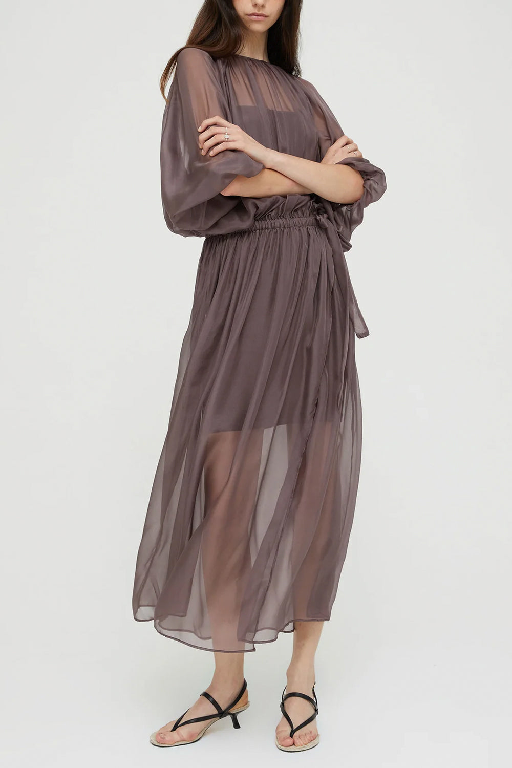 ISABELLE BLANCHE Abito in chiffon di seta