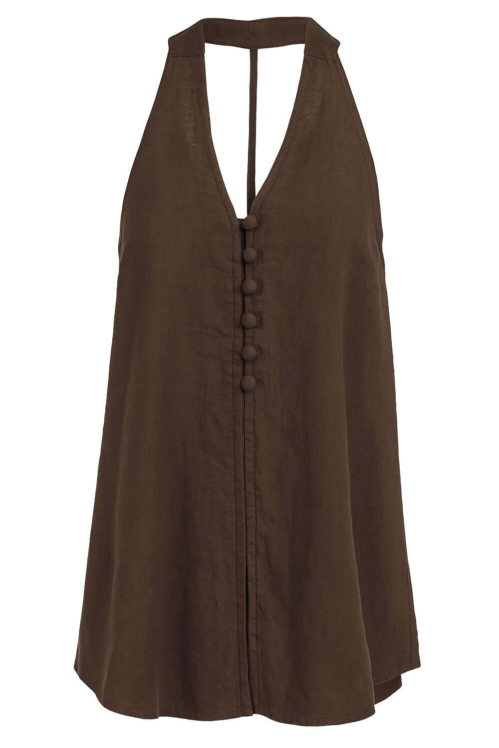 ISABELLE BLANCHE Top in lino scollo a v