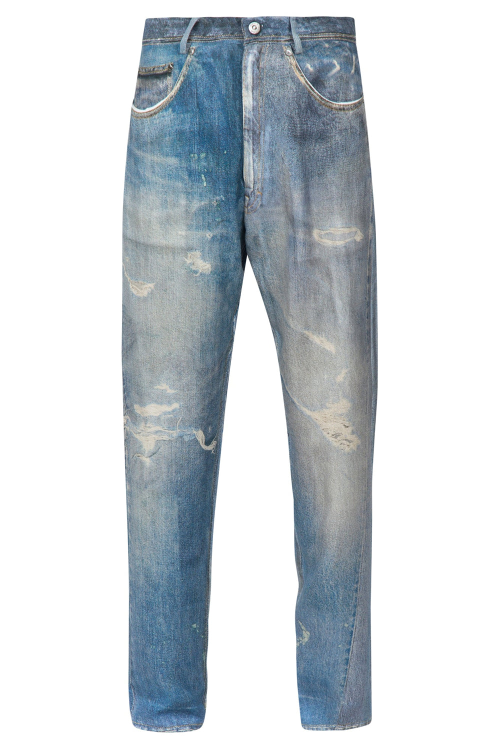JUCCA Pantalone in viscosa e lino effetto denim