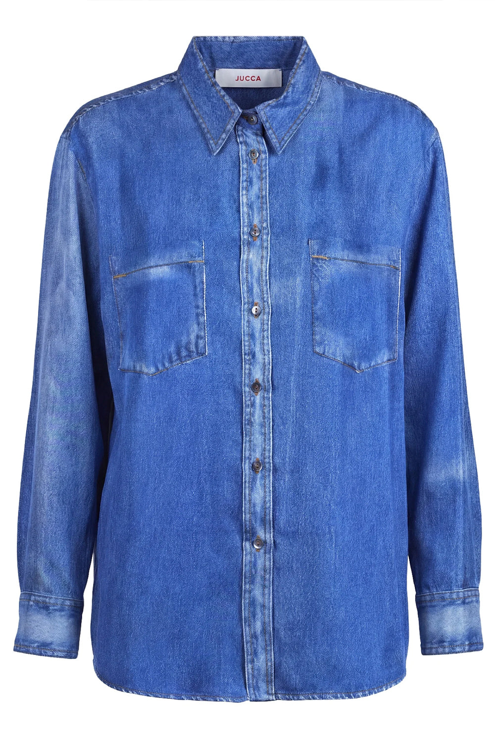 JUCCA Camicia in seta effetto denim