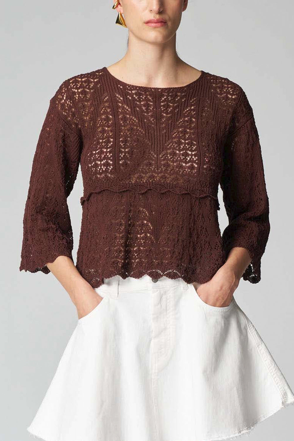 JUCCA Maglia punzonata con balze