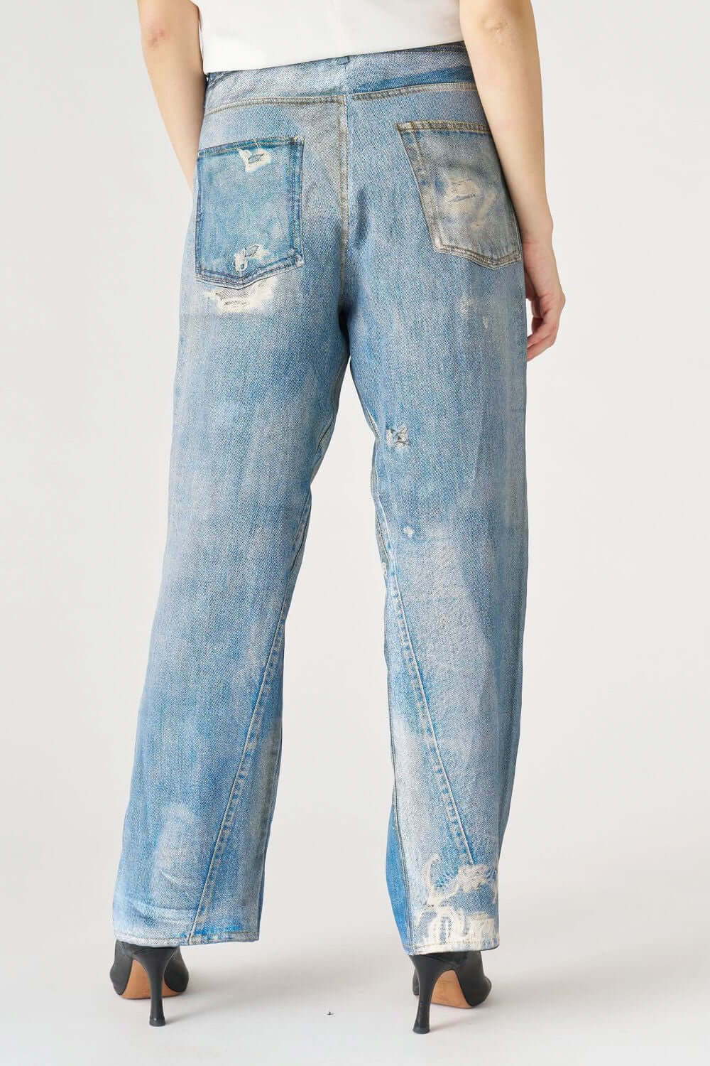 JUCCA Pantalone in viscosa e lino effetto jeans