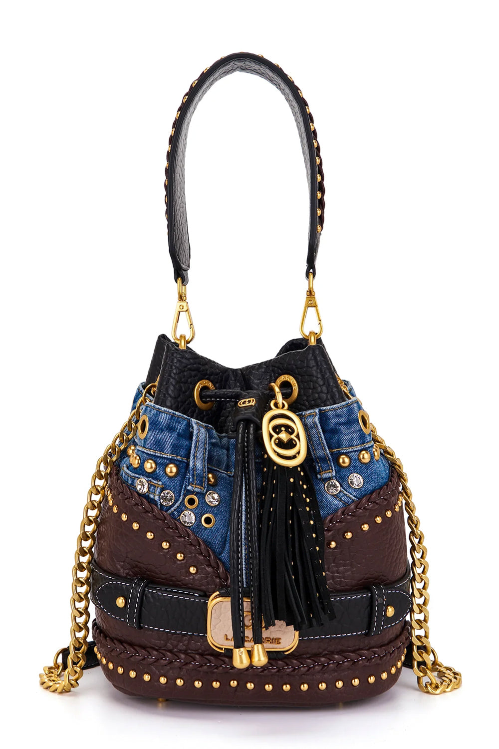 LA CARRIE Secchiello Bagghy in denim e PU