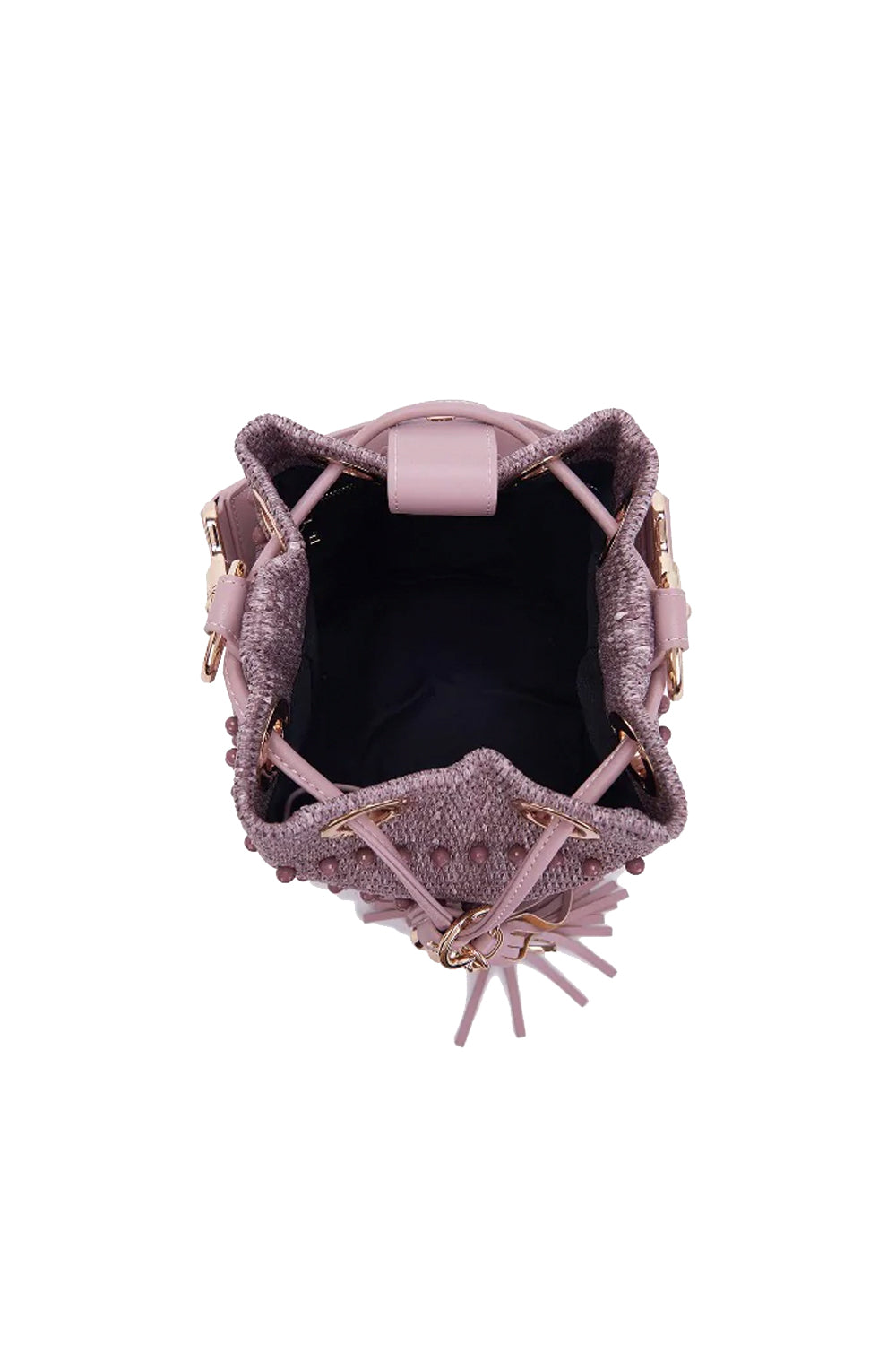 LA CARRIE Secchiello Malibu in rafia con perle Uncategorized LA CARRIE