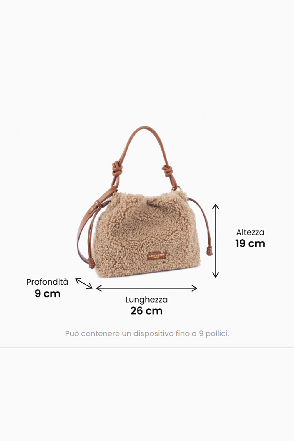 LANCASTER Borsa secchiello effetto teddy