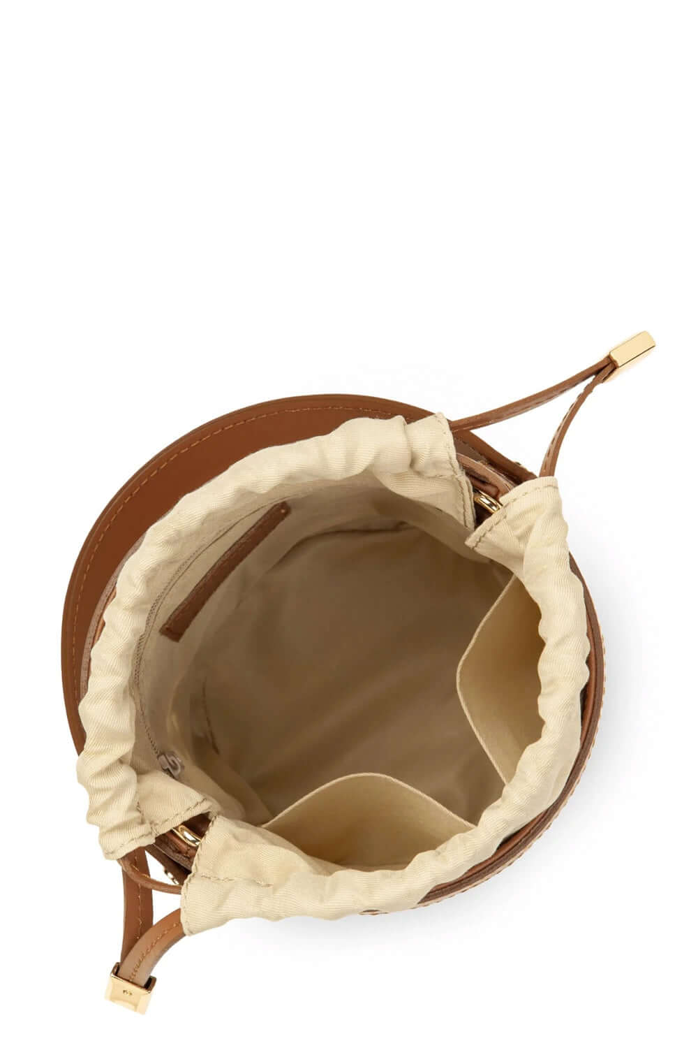LANCASTER Borsa secchiello in rattan e pelle Uncategorized LANCASTER
