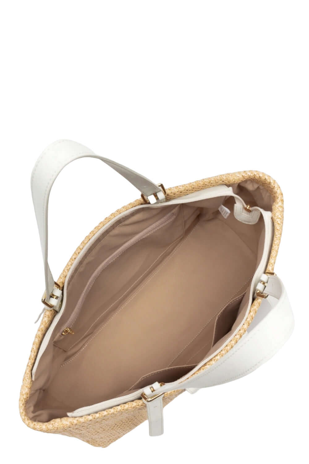 LANCASTER Tote Bag in rafia e pelle Uncategorized LANCASTER