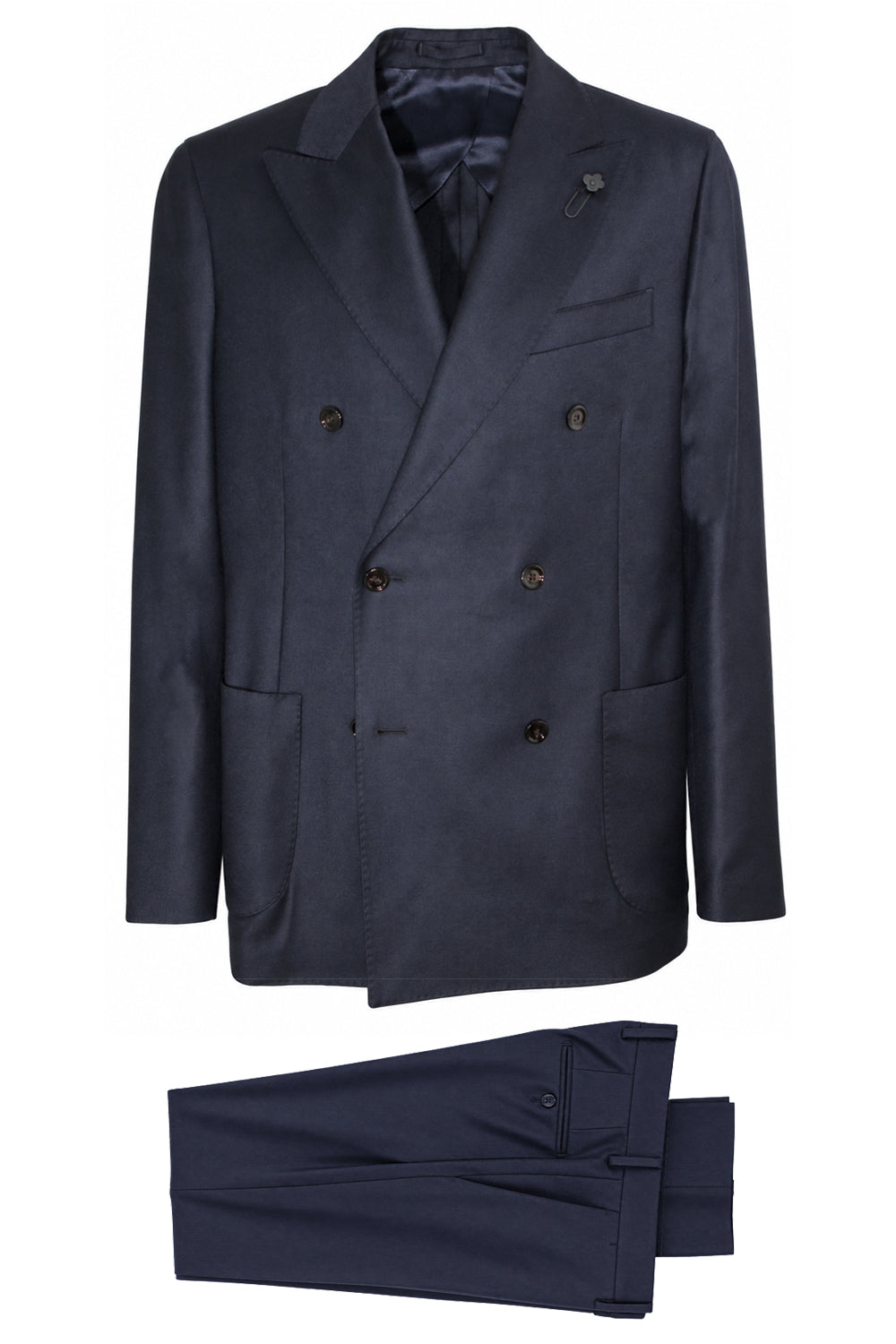 LARDINI Abito doppiopetto in lana e cashmere