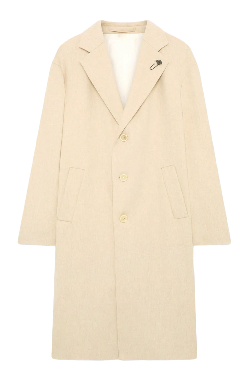 LARDINI Cappotto monopetto in lana