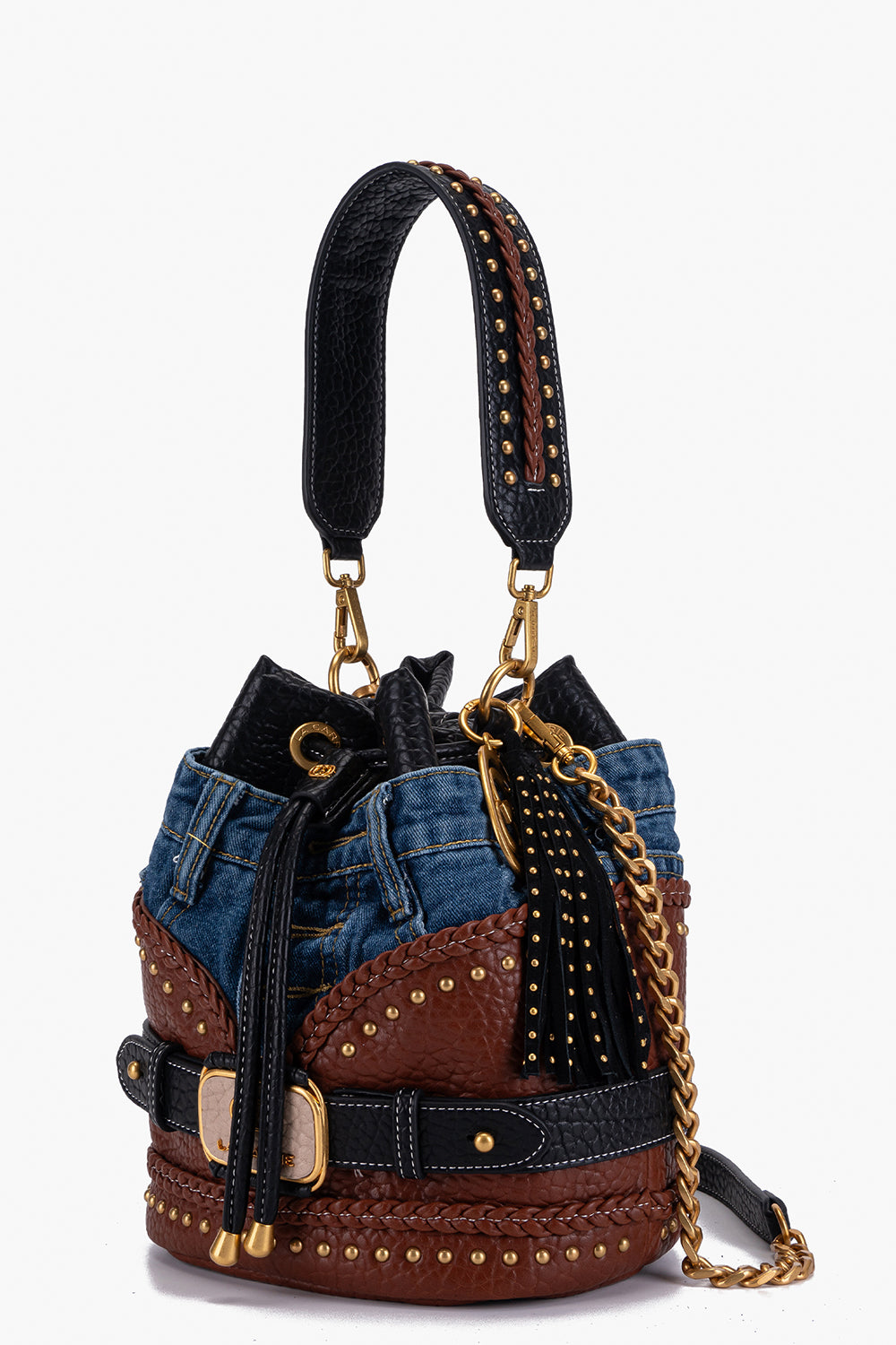 LA CARRIE Secchiello Bagghy in denim ed ecopelle