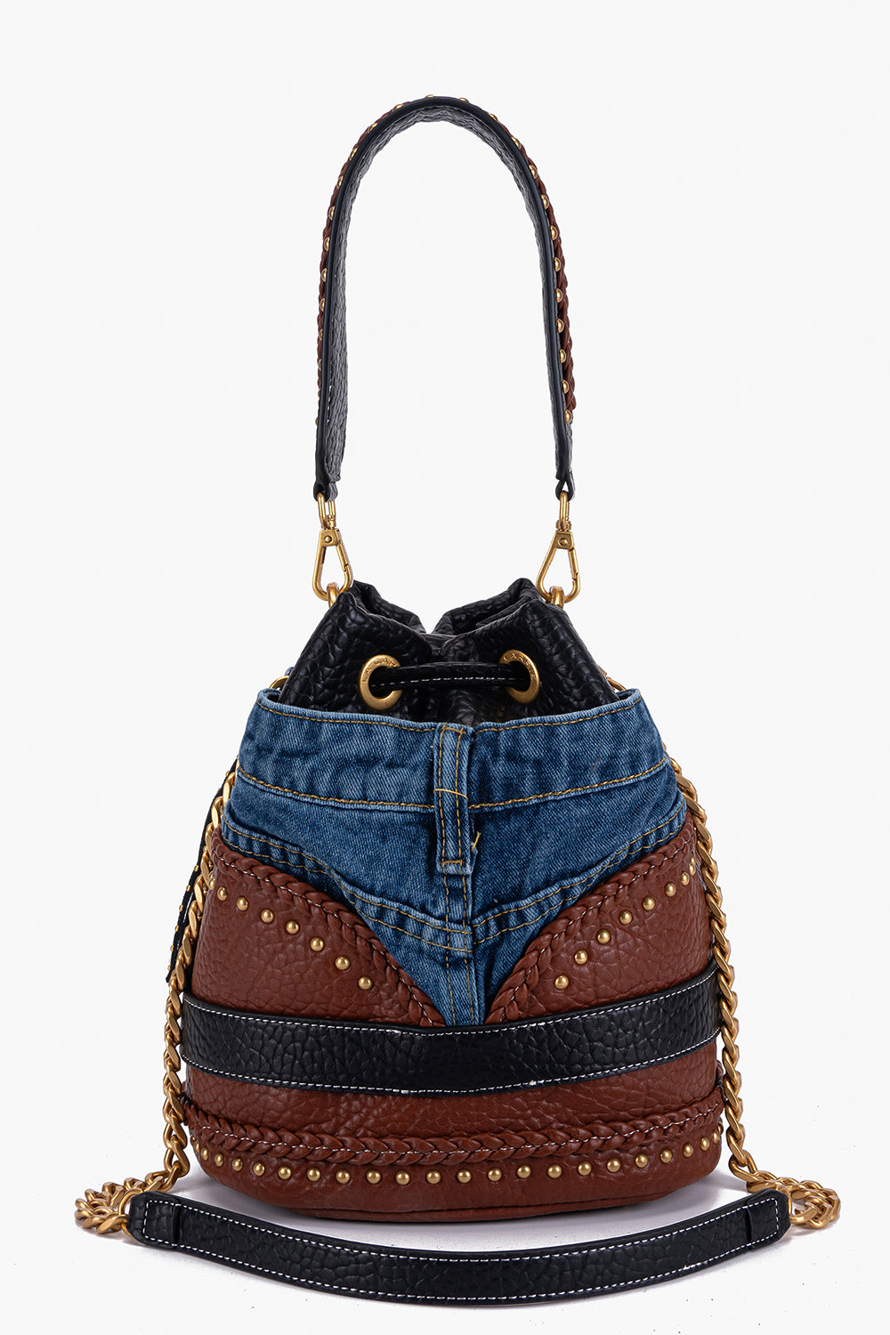 LA CARRIE Secchiello Bagghy in denim ed ecopelle