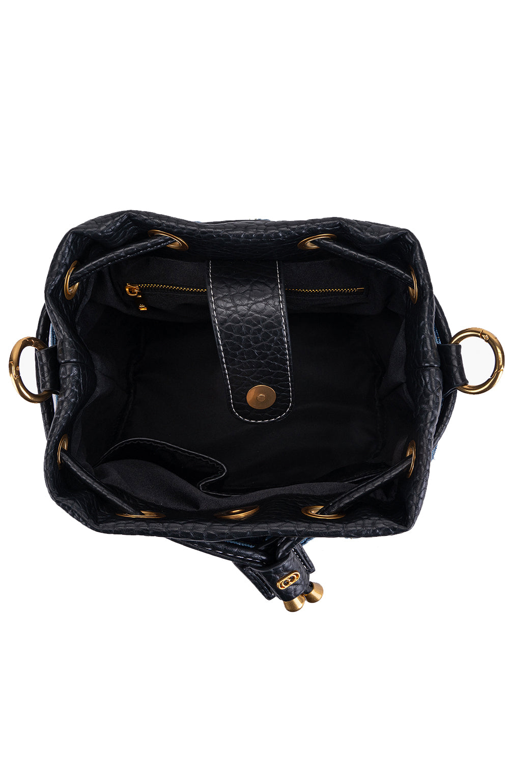 LA CARRIE Secchiello Bagghy in denim ed ecopelle