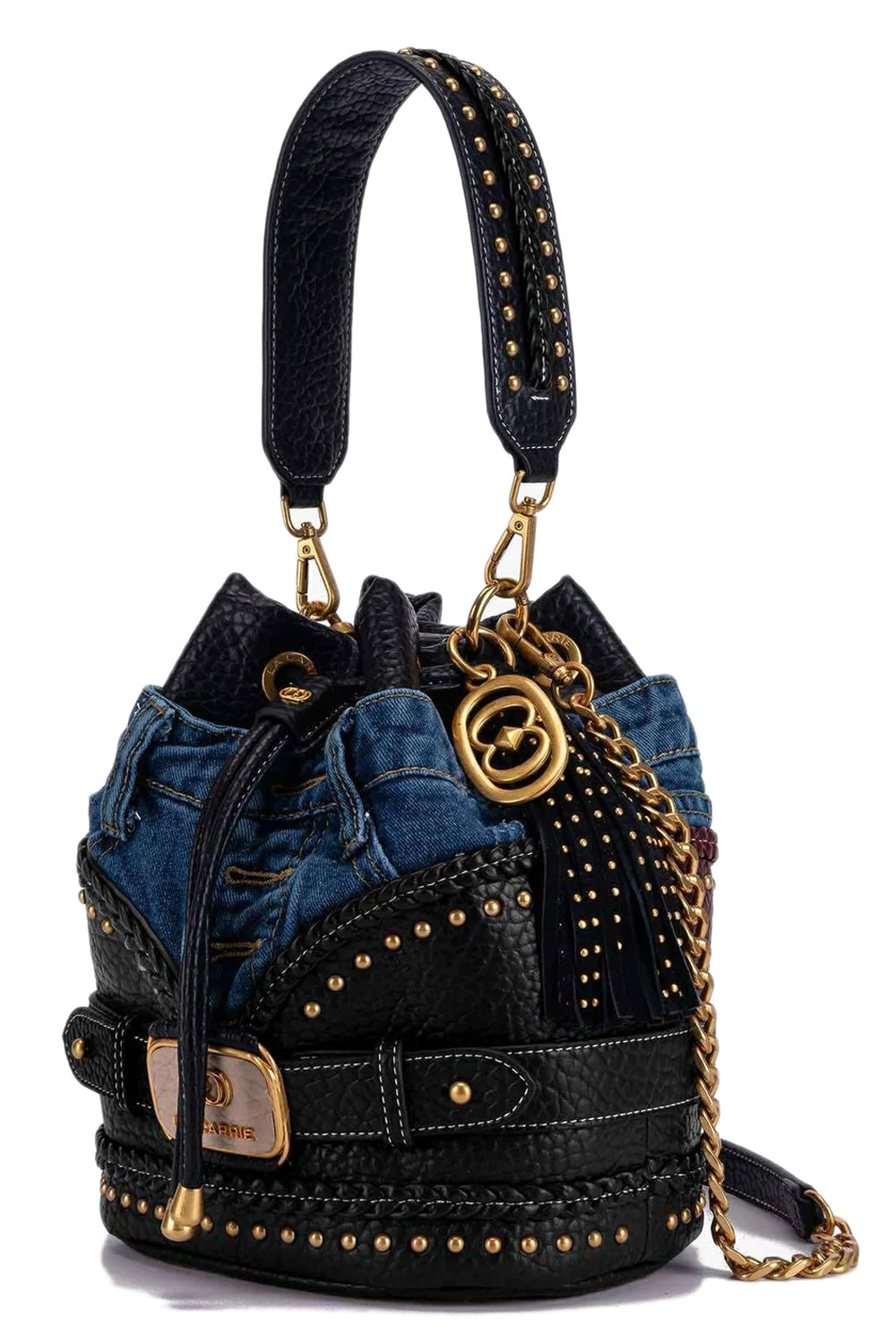 LA CARRIE Secchiello Bagghy in denim ed ecopelle
