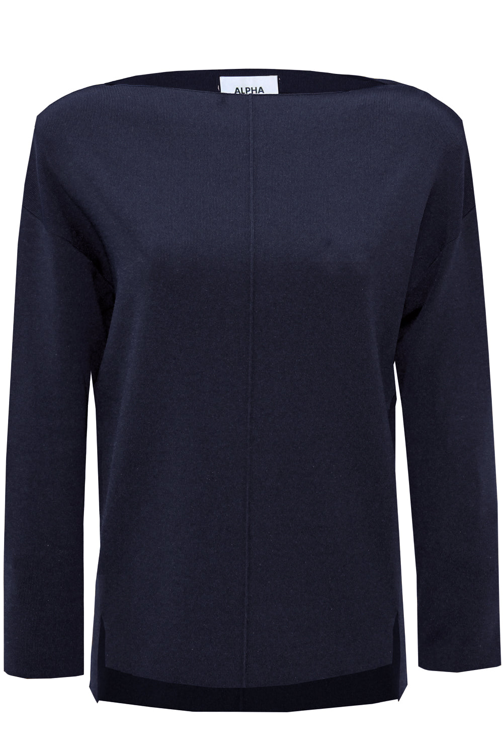 ALPHA STUDIO Maglia scollo barca in viscosa blu