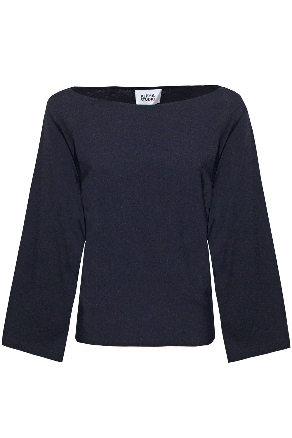 ALPHA STUDIO Maglia scollo a barca e manica 3/4 blu notte