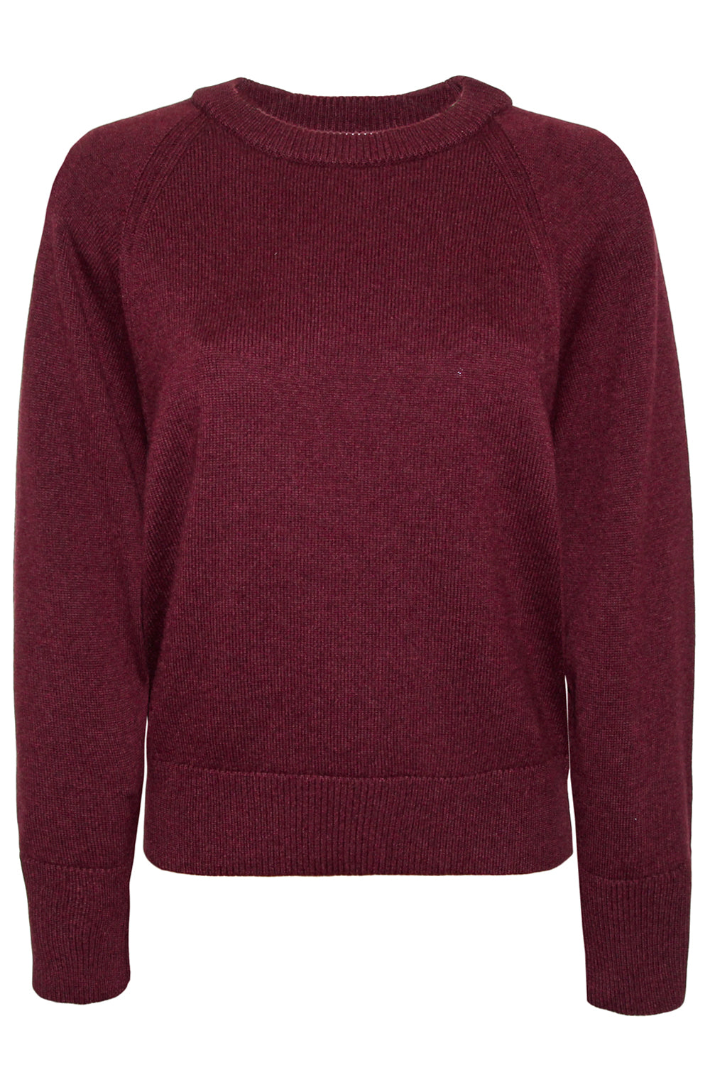 ALPHA STUDIO Maglia girocollo raglan in lana ciliegia