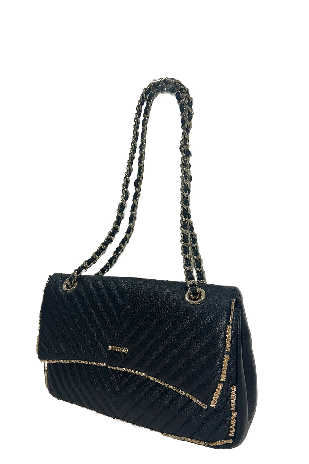 MIA BAG Tracolla media in pelle con lettering MIA BAG